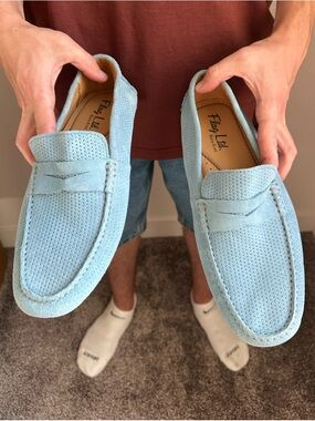 Men’s Flag Ltd. Light Blue Suede Penny Loafers
